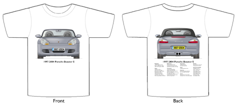 Porsche Boxster S 1997-2004 T-shirt Front & Back